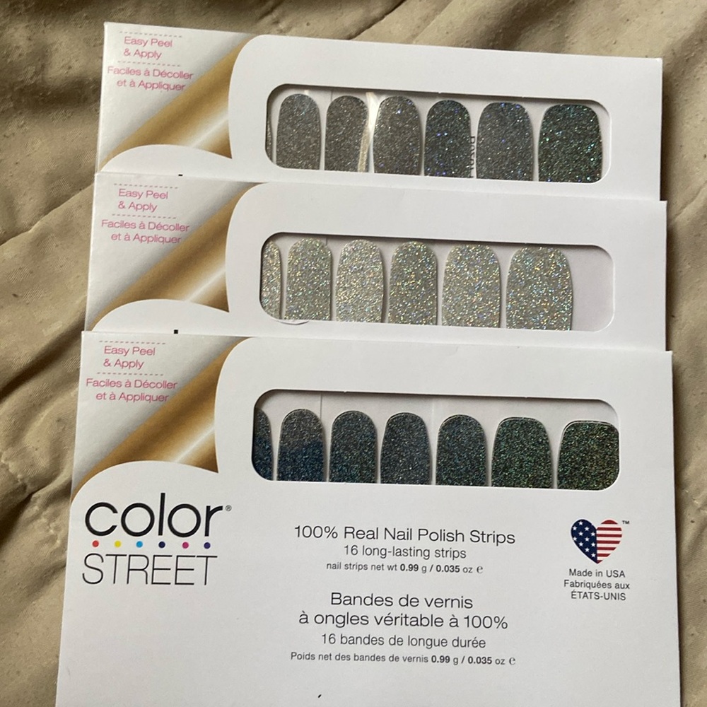 Color street nails grey/black bundle